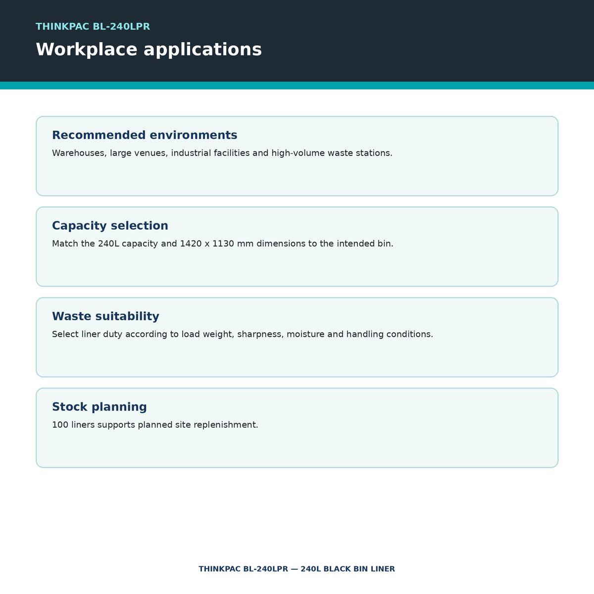 Thinkpac BL-240LPR workplace applications
