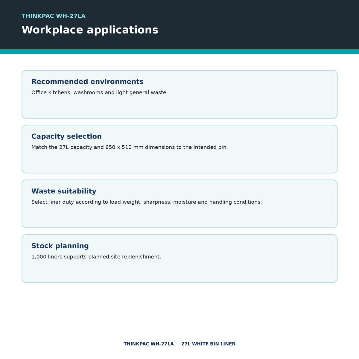 Thinkpac WH-27LA workplace applications
