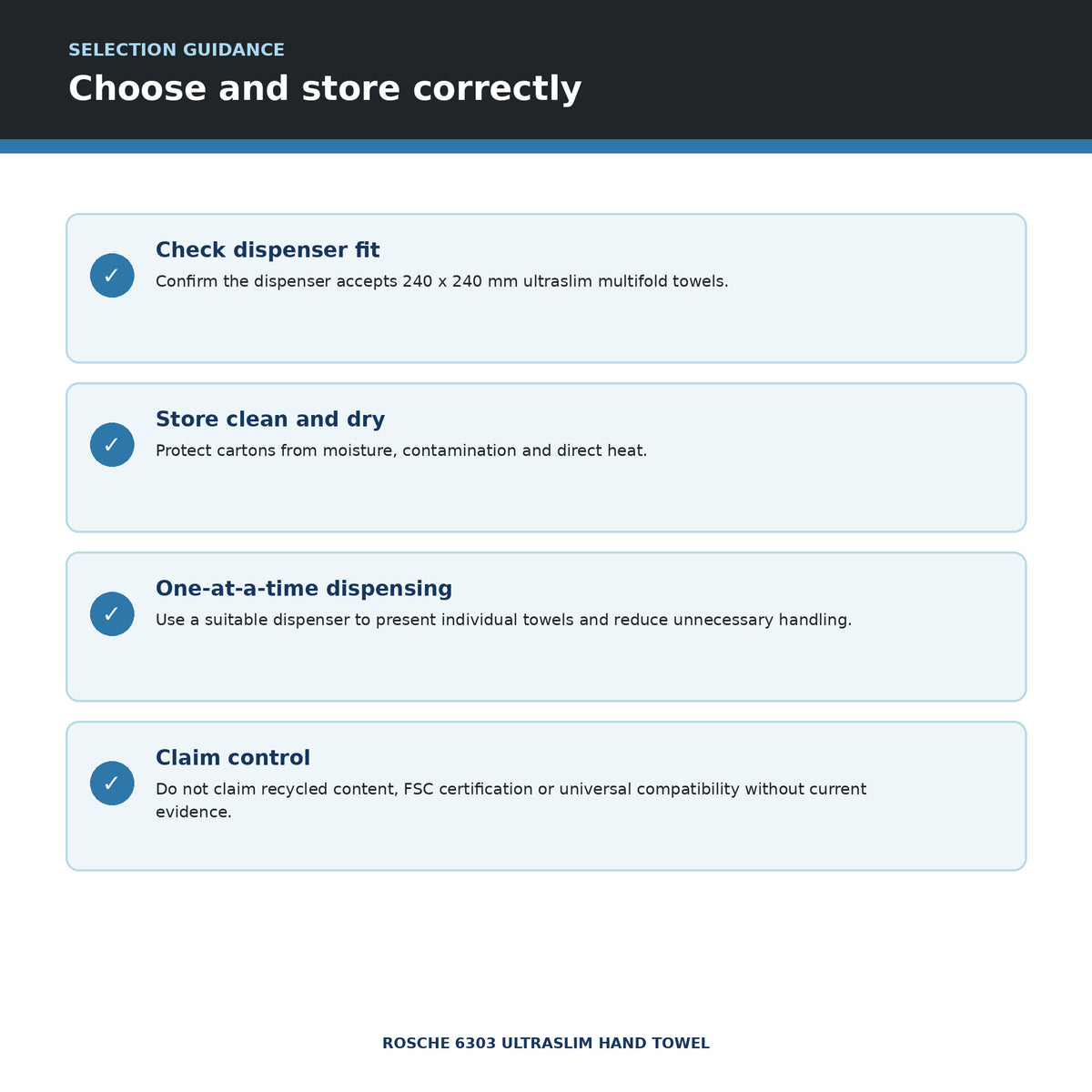 Rosche 6303 selection and storage guidance
