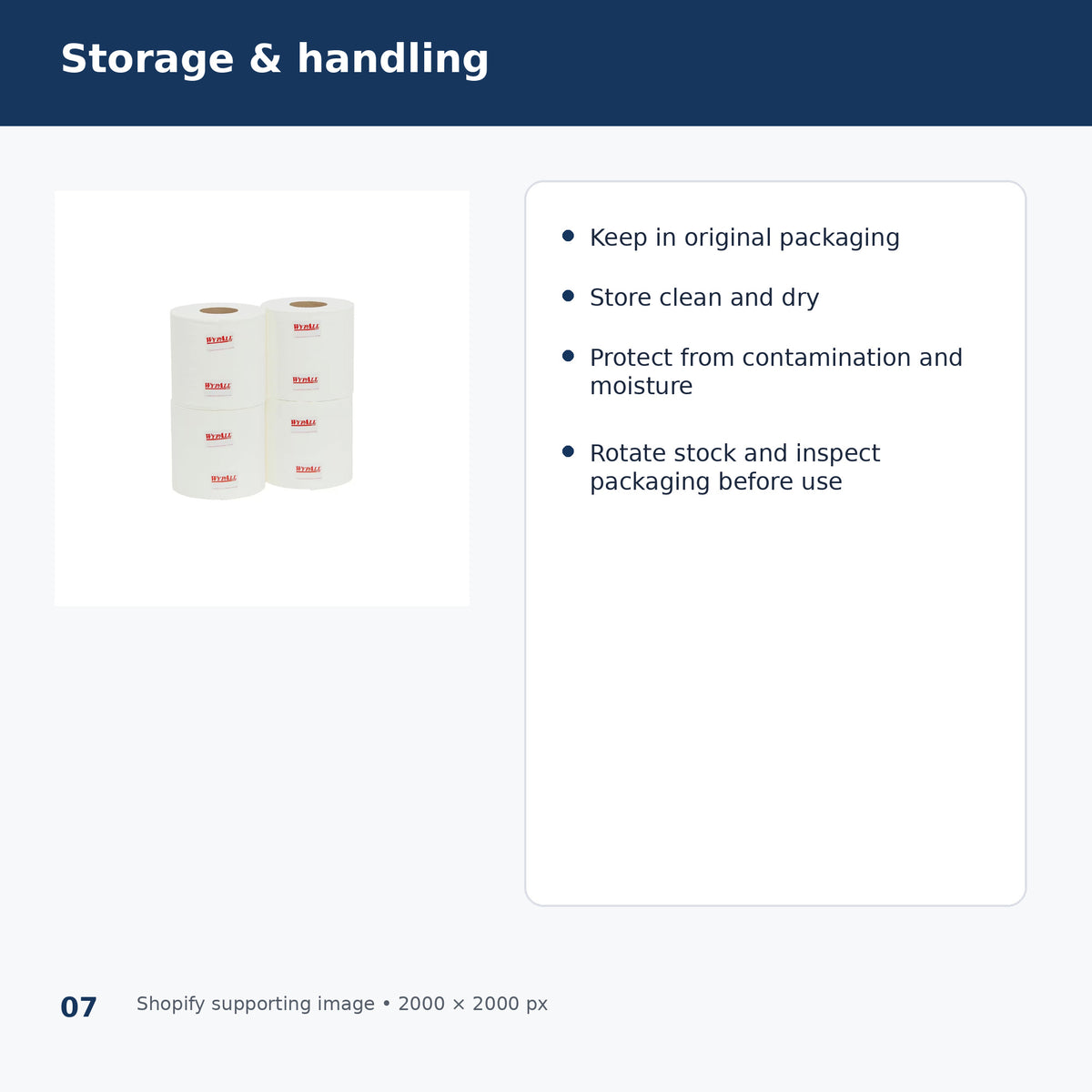 wypall 94121 l10 regular duty centrefeed wiper roll selection and storage
