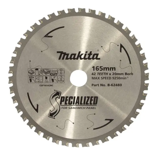 MAKITA 165mm x 20mm x 42T Cool Room Panel TCT Saw Blade B-62480