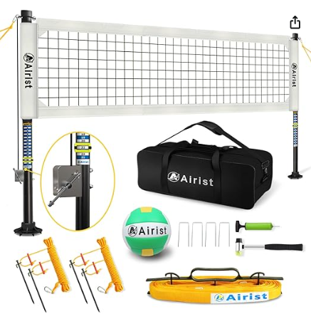 Airist Heavy Duty Volleyball Net Outdoor w/ Anti-Sag System and Carrying Bag