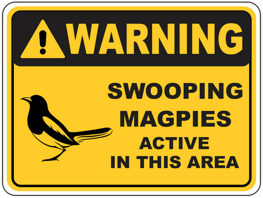 Aluminium Composite Sign 600 x 450mm - Swooping Magpies Active in this Area