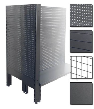 Feature End PEGBOARD 600x1500 Black .G-FE-PEG-B-60x150