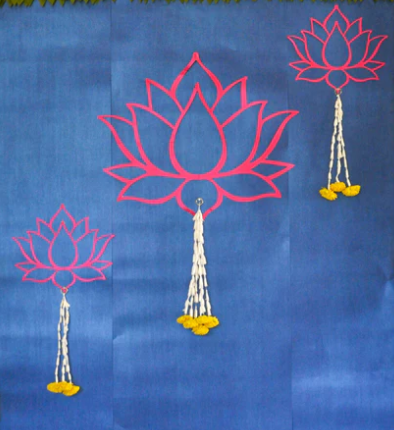 Lotus Cutouts For Indian Themed Party Decorations (Set of 3) - 63 x 50 cm x 1 (Large) and 35 x 25cm x 2 (Small)