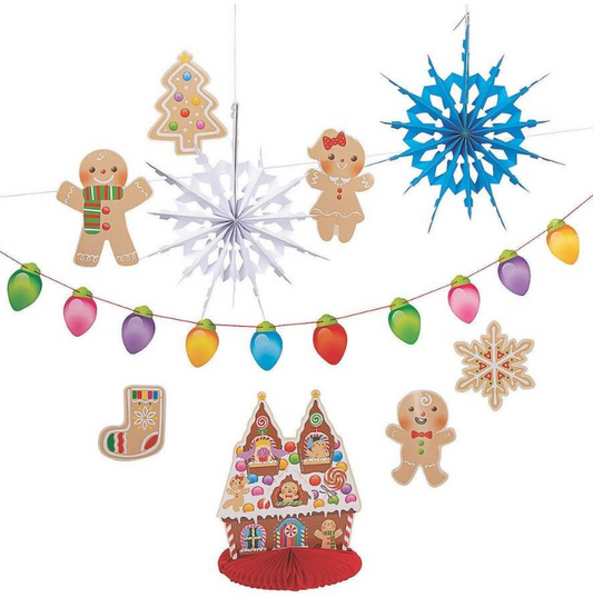 Gingerbread Christmas Party Decorating Kit (10 pieces)