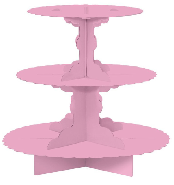 3 Tier Cupcake Stand New Pink - 29 x 29cm