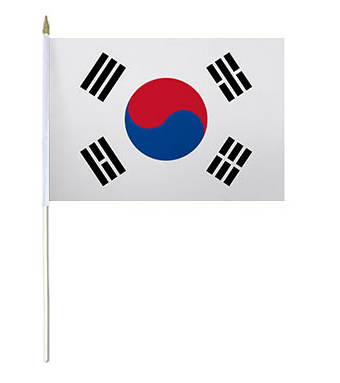 Korea South Hand Waver Flag - 30.5 x 46cm