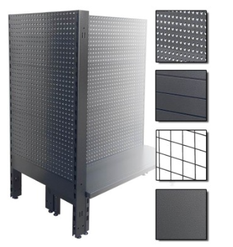 Feature End PEGBOARD 900x1500 Black .G-FE-PEG-B-90x150