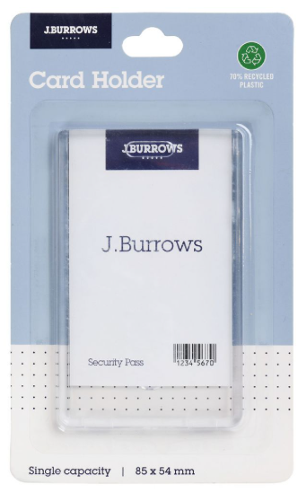 J.Burrows Recycled Card Holder Portrait Clear