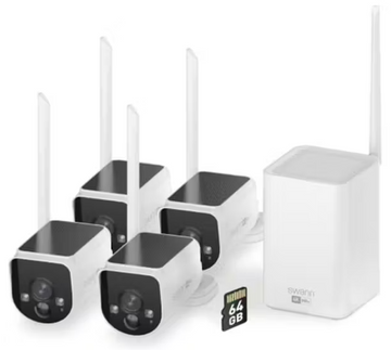 Swann MaxRanger4K Solar Security System with Longest Range Wireless and 64GB SD Card - 4 Pack