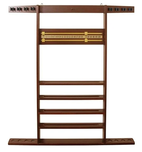 Formula Sports Combi Billard Pool Cue Wall Rack Walnut 105cm