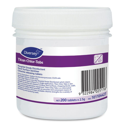 Diversey Hospital Grade Disinfectant Titan Chlor Tablets 200 x 2.5g