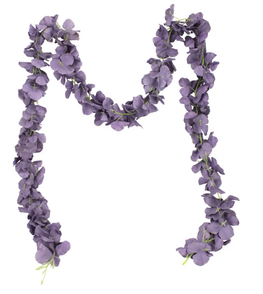 Artificial Dusty Purple Hibiscus Petal Garland 2m