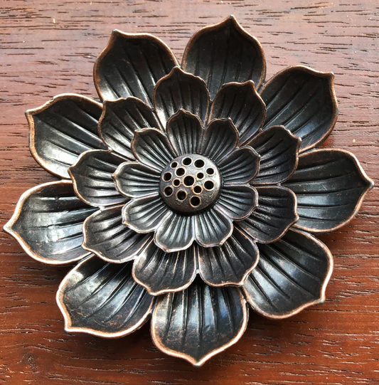 Incense Holder - Lotus Flower - BRONZE