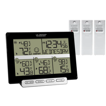 La Crosse Weather Station Temp Humidity 3 Sensors 308-1412-3TX-INT