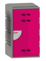 C4GRY-4MAG1 C Series Locker, 4 Hinge, Grey FSP, (W490mm, D485mm, H880mm) with 1 x 4 Hinge Magenta Door