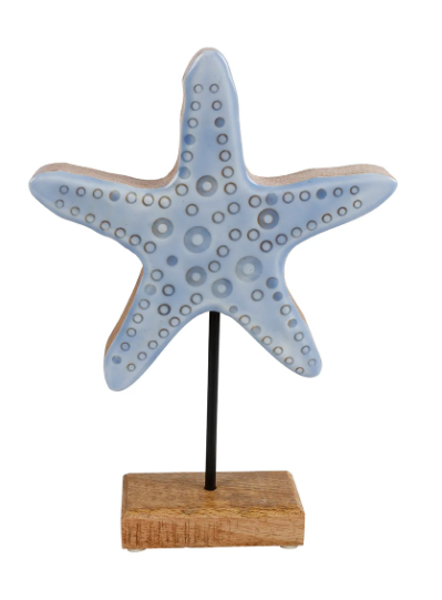 Seastar Wooden Ornament Blue 20 x 15.5 x 5cm