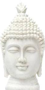 Resin Buddha Head Face Showpiece White - 8 x 8 x 16 cm