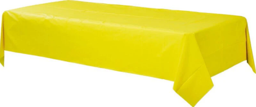 Plastic Rectangular Tablecover - Sunshine Yellow - 137cm x 274cm