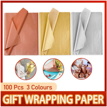 100pcs Holiday Gift Wrapping Paper Roll Christmas Wrapping Paper for Presents - 70 x 50cm