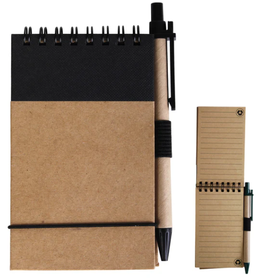 CARDBOARD NOTEBOOK WITH PEN