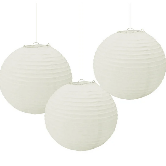 Paper Lanterns White (Pack of 3) - 24.1cm