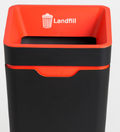 Bin 60L - Open Lid - Red Landfill