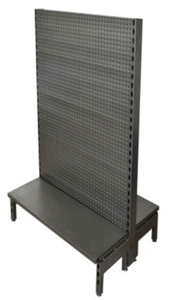 Double Sided Pegboard Gondola Starter Bay 900x450x1800 Black .G-D-PEG-B-90x45x180-ST