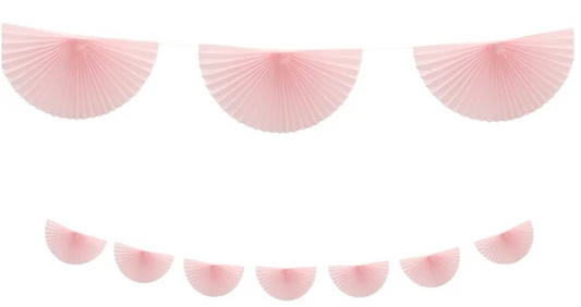 Light Pink Paper Fan Garland Banner - 3m