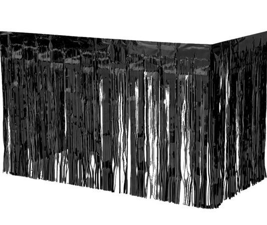 Metallic Black Table Skirt - 75 H x 2.75cm L