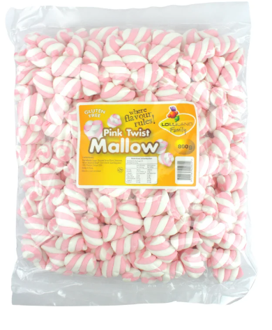 Pink Twist Mallow (800g Bag)