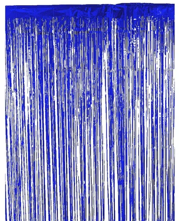 Metallic Blue Foil Backdrop Curtain