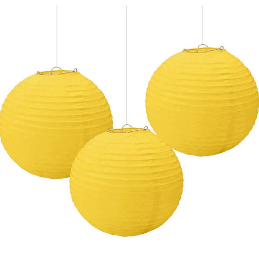 Paper Lanterns Yellow (Pack of 3)
