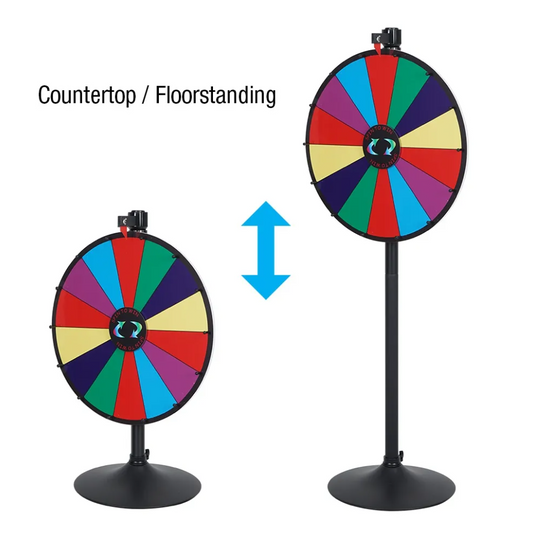 Prize Wheel - 14 Slots – Adjustable for Tabletop or Floor Standing Use