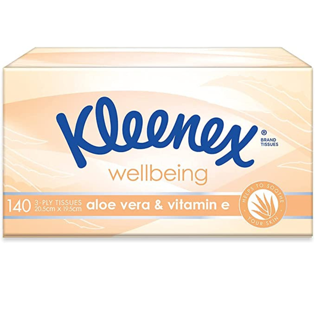 KLEENEX 0299 Facial Tissue Aloe Vera, White 3 Ply , 140 Tissues/Pack, 24 Packs/Case