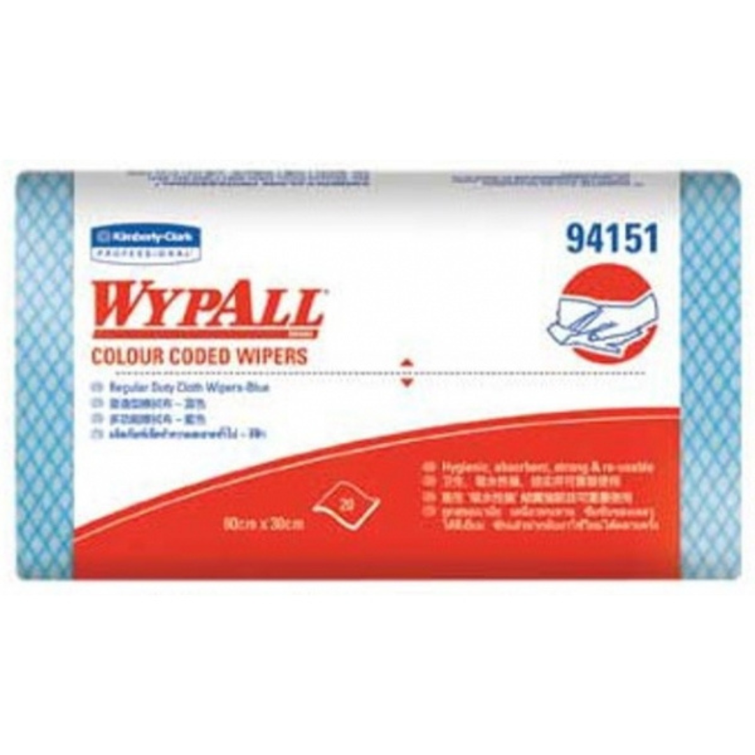 WYPALL 94151 Wiper, Blue 60cm x 30cm, 20 Wipers/Pack, 12 Packs/Case