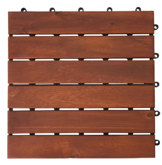 4 Pack Wooden Decking Tiles