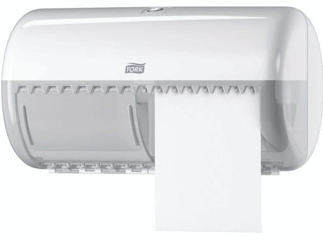 Tork T4 Twin Toilet Paper Roll Dispenser - White