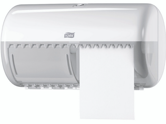 Tork T4 Twin Toilet Paper Roll Dispenser - White