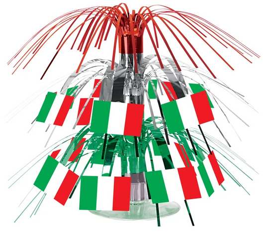 Italian Flag Mini Cascade Centrepiece - 19cm tall x 9cm diameter base.