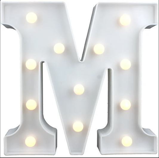 LED Light Up Letter M, White - 22 x 22.5