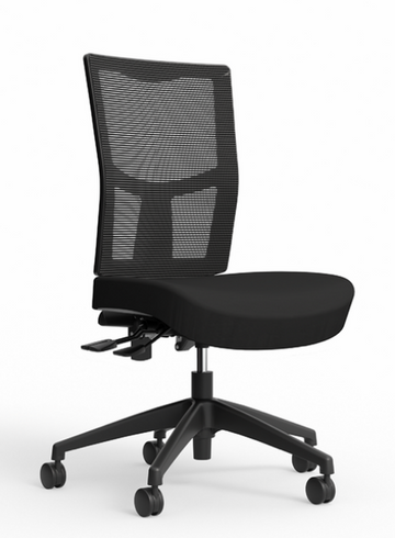Office Urban Ergonomic Task Chair Black Base, No Arms, Back Mesh & Upolstery