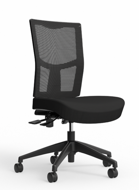 Office Urban Ergonomic Task Chair Black Base, No Arms, Back Mesh & Upolstery