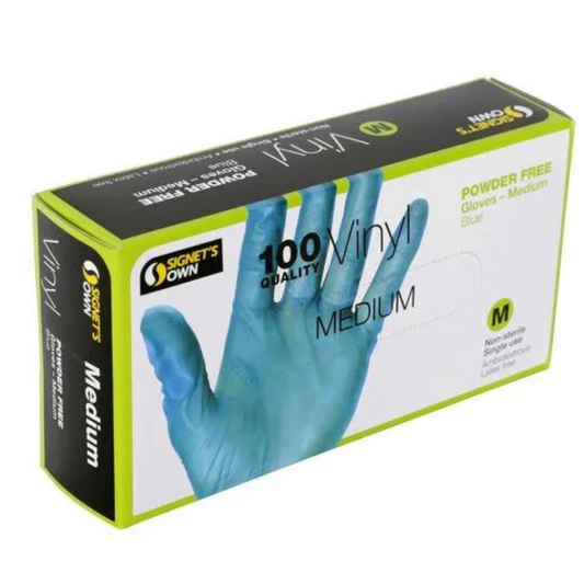 Nitrile Disposable Gloves, Powder Free, Size Medium, Blue, 100PK, 1/BOX