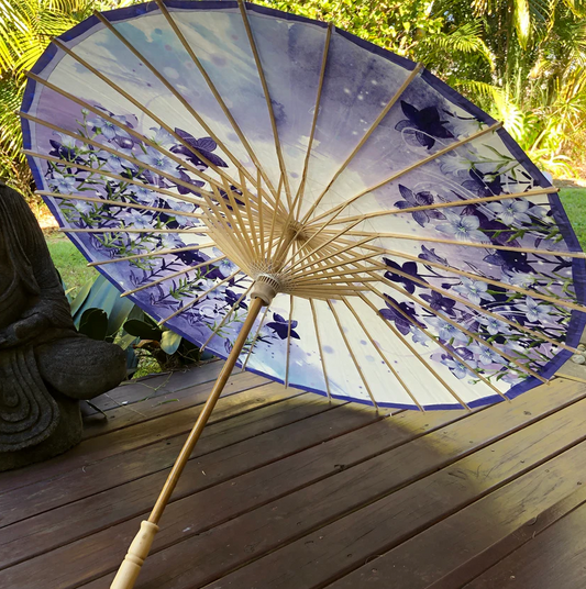 Chinese paper parasol - Indigo flowers