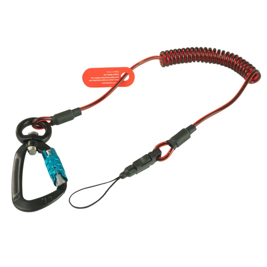 Coil E-Tether With Dual Locking Carabiner & E-Catch (10 Pack)