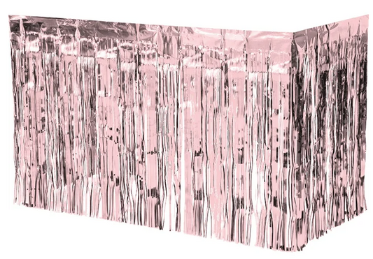 Metallic Pink Rose Table Skirt