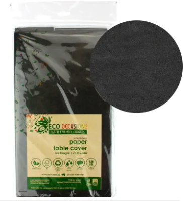 Black Eco Biodegradable Paper Tablecloth