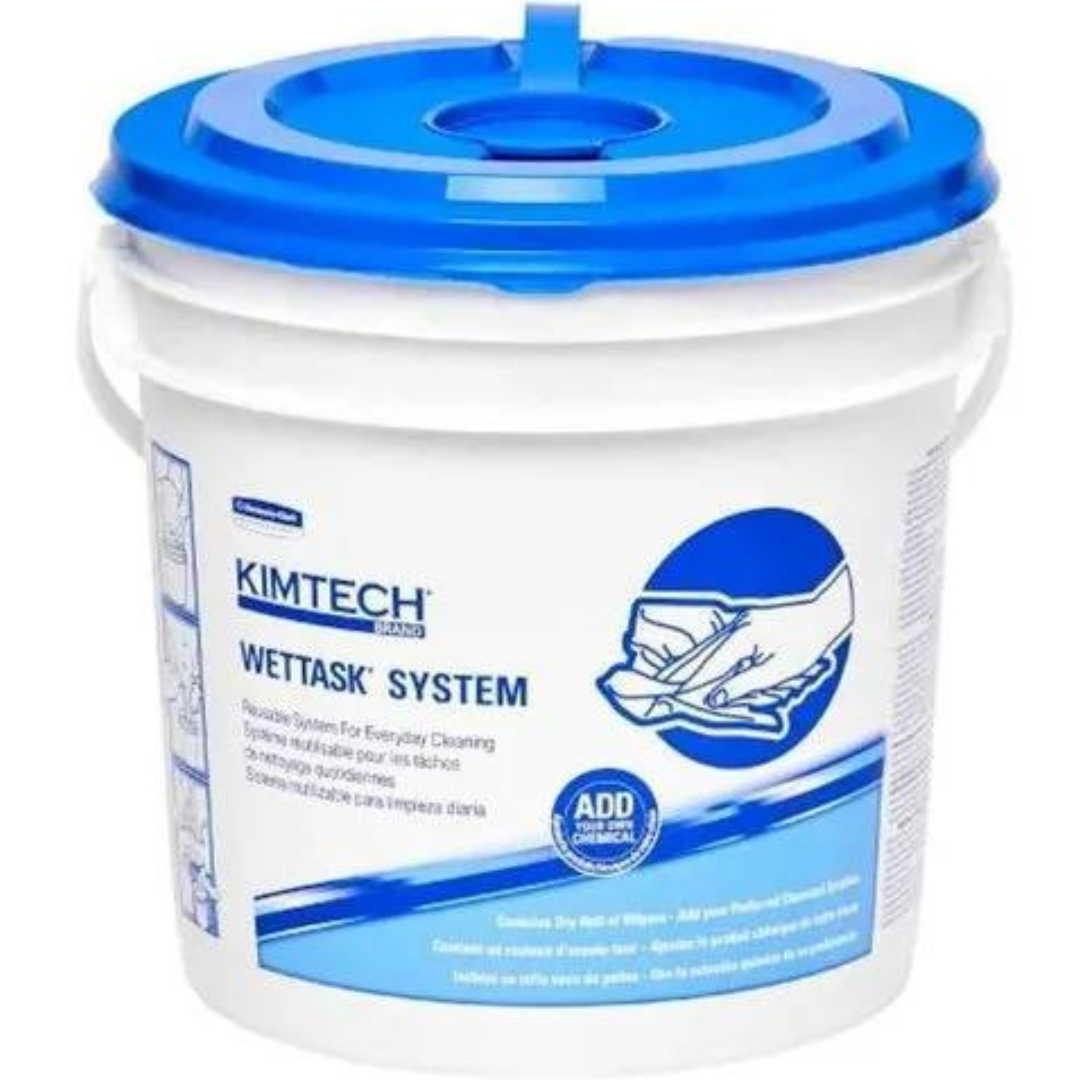 KIMTECH WETTASK 6001 Wiper, White 30.5cm x 31.7cm, 60 Sheets/Roll, 6 Rolls/Case + Bucket